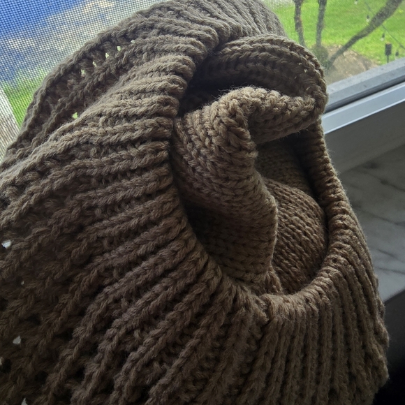 The Hat Depot Knit Slouchy Crochet Beret Hat, Khaki Color, Lined. 100% Acrylic - Picture 3 of 5